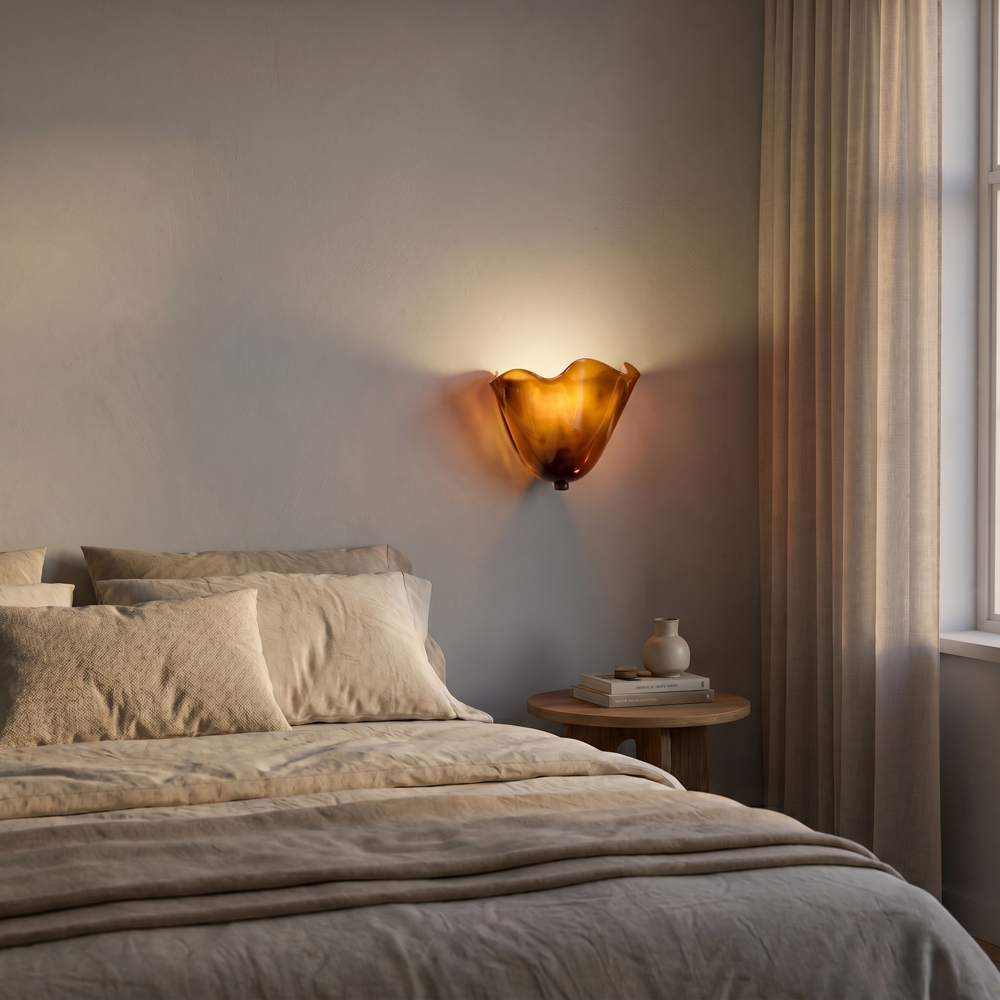 Vintage Glass Shell Wall Lamp