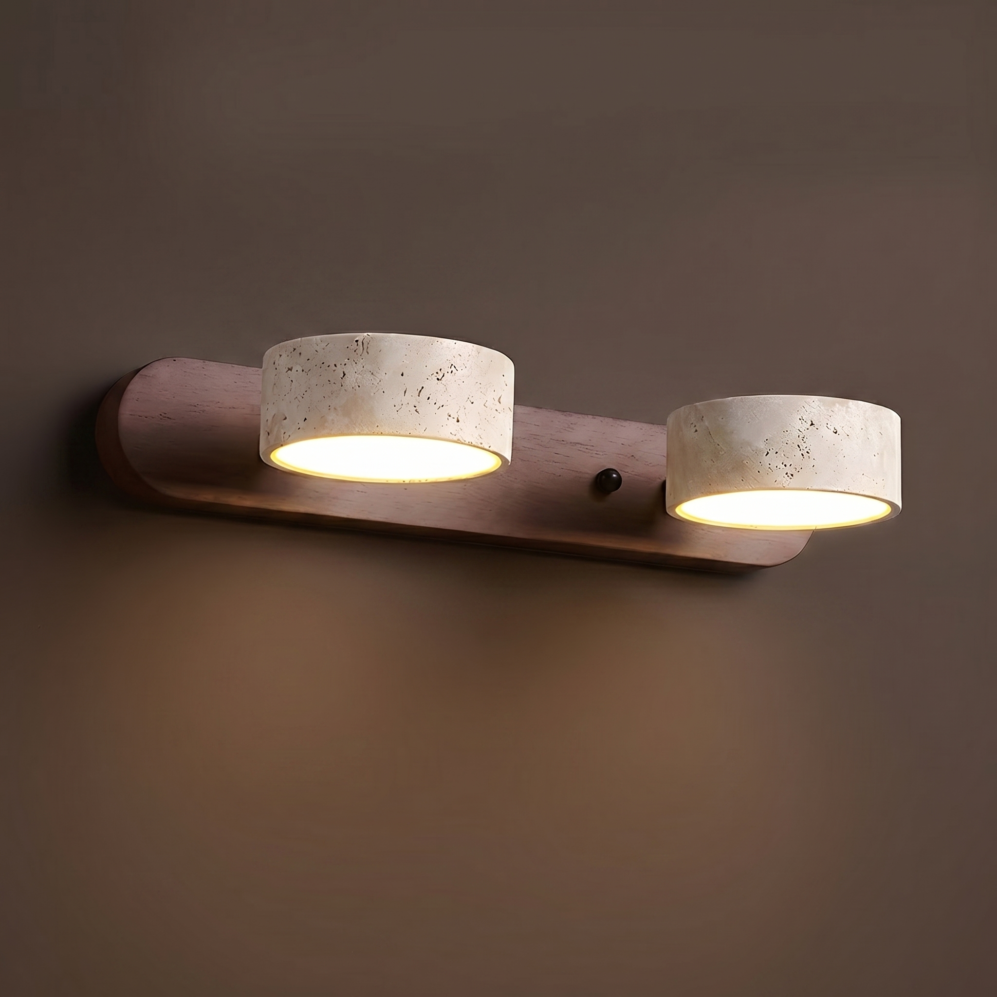 Travertine & Wood Duo Wall Light