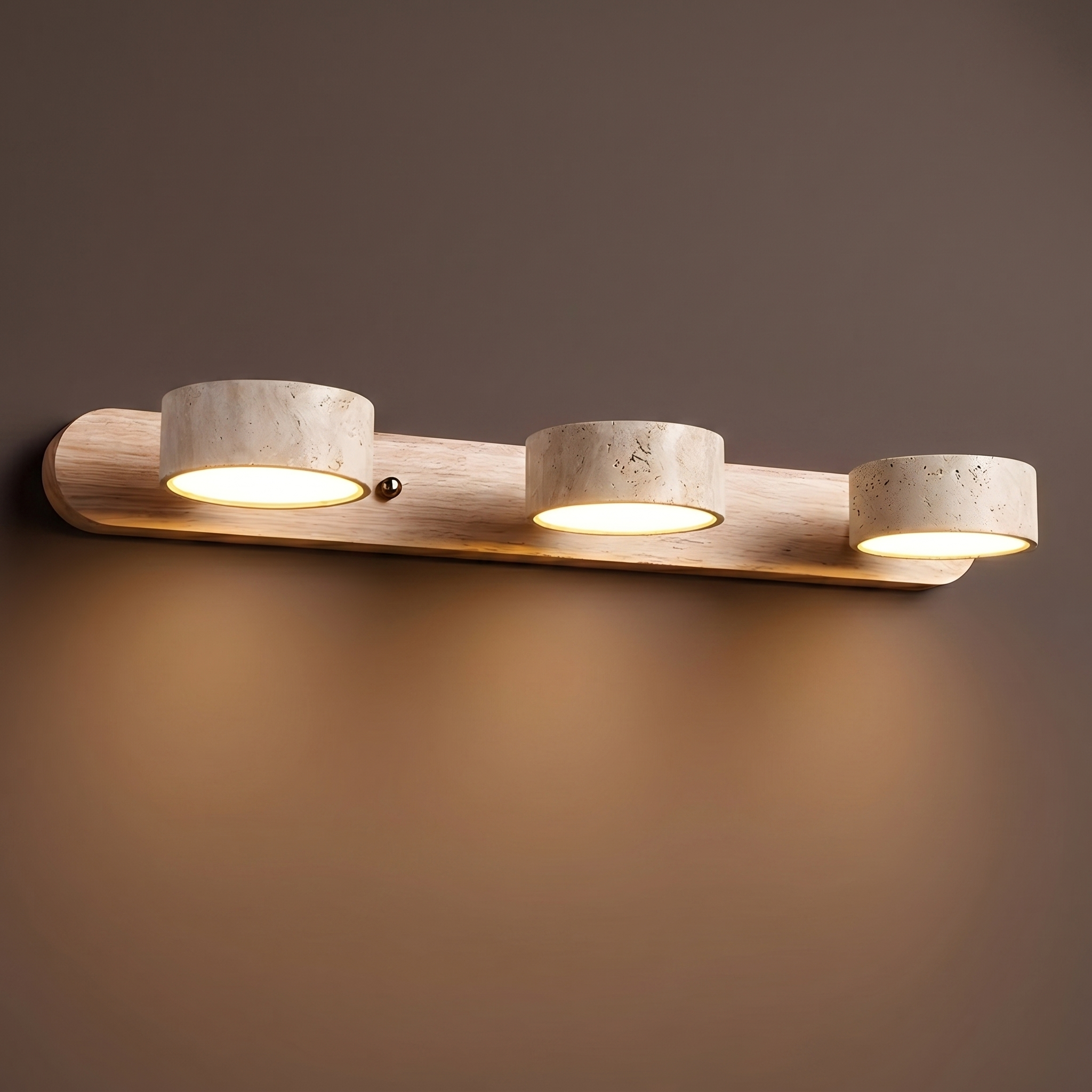 Travertine & Wood Duo Wall Light