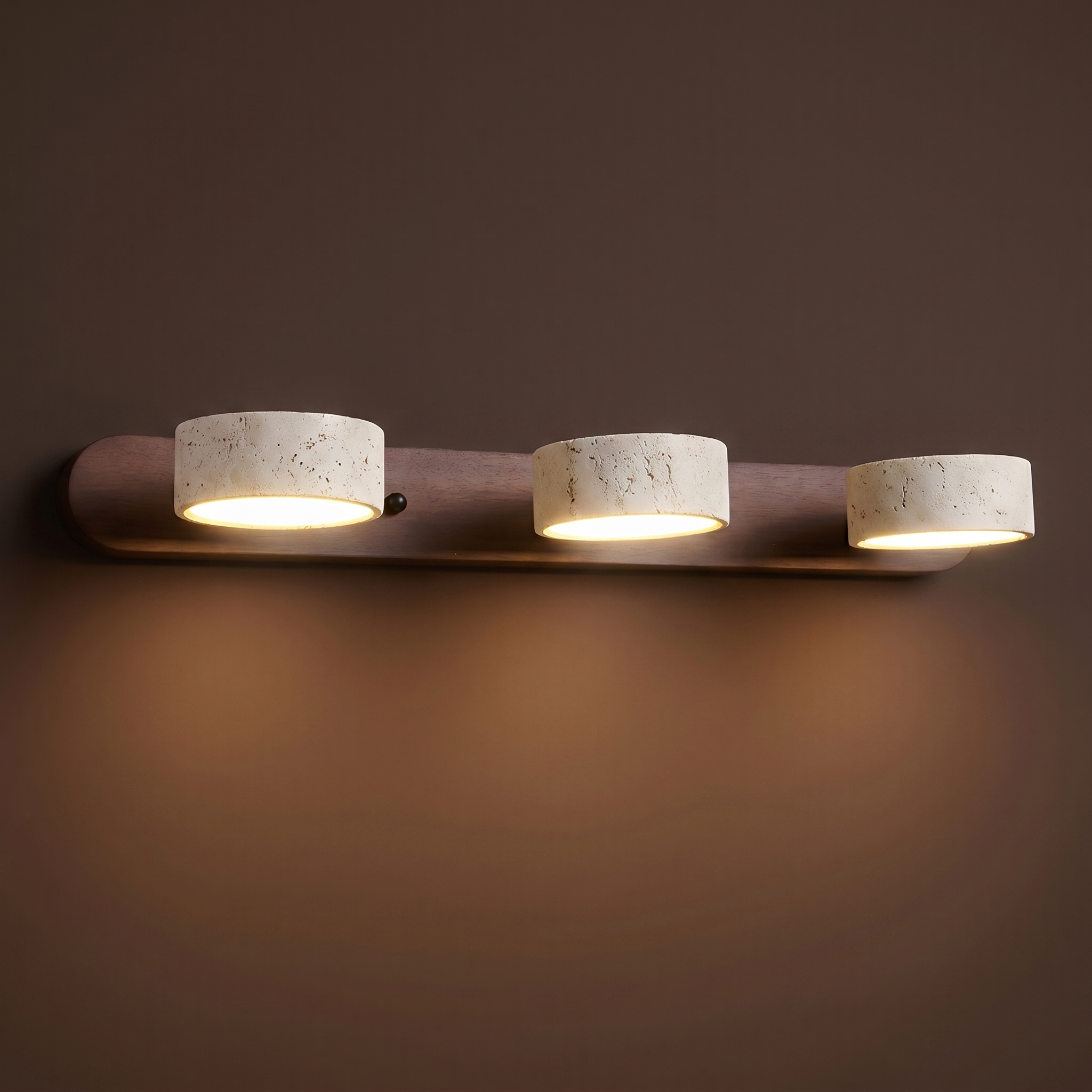 Travertine & Wood Duo Wall Light