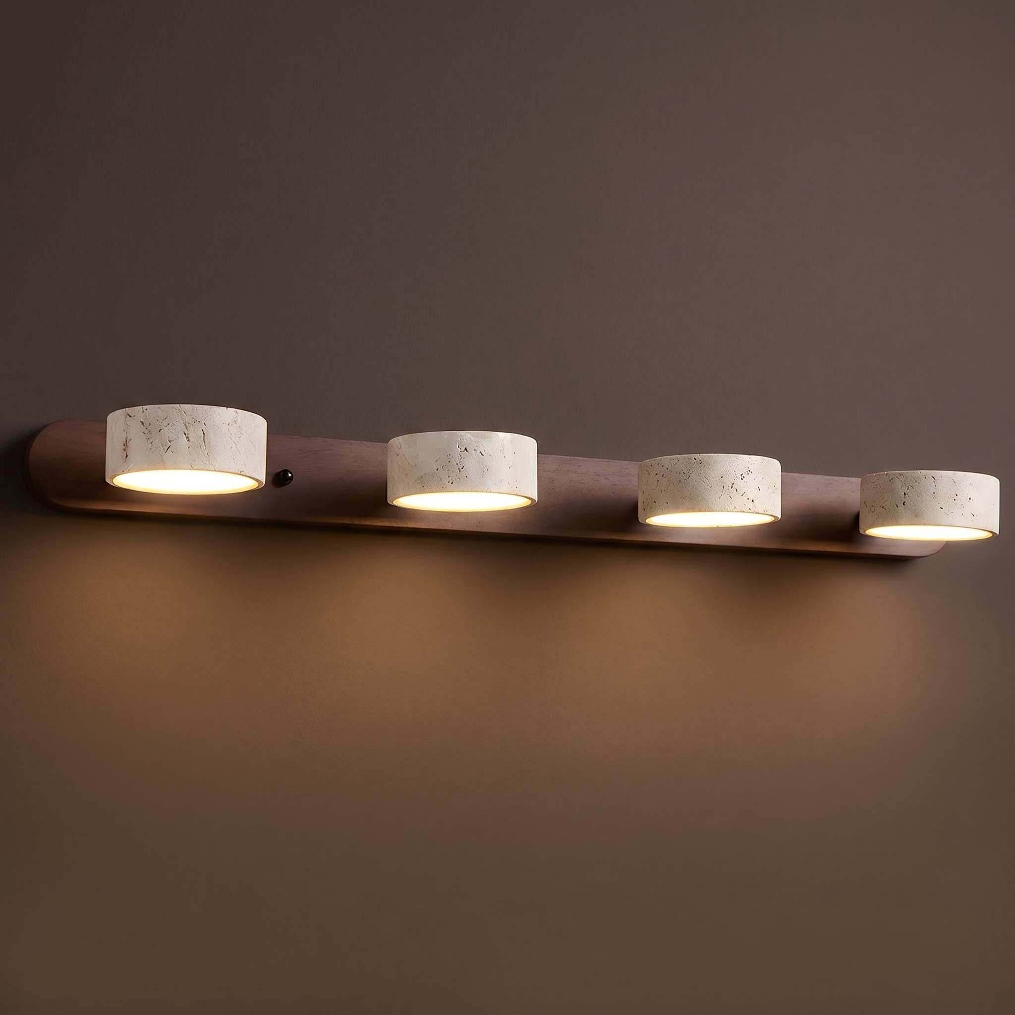 Travertine & Wood Duo Wall Light