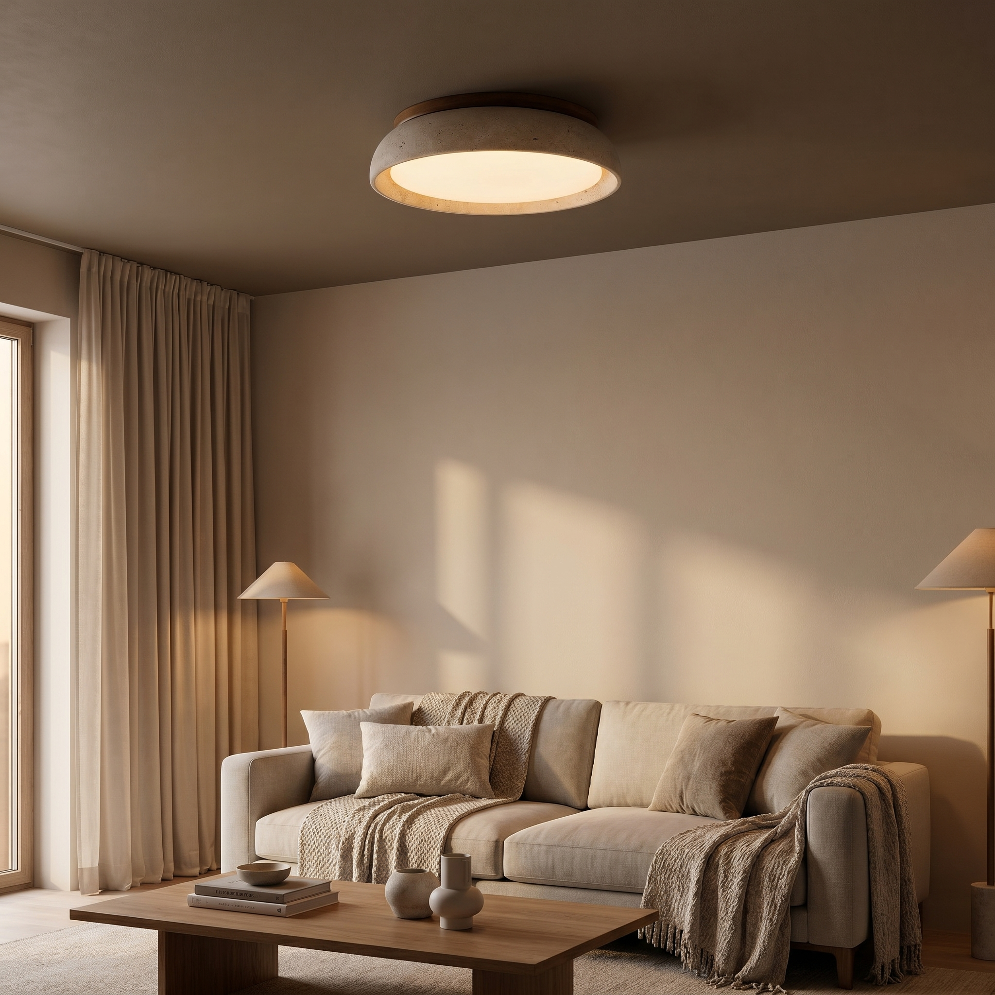 Piedra Travertine Ceiling Light