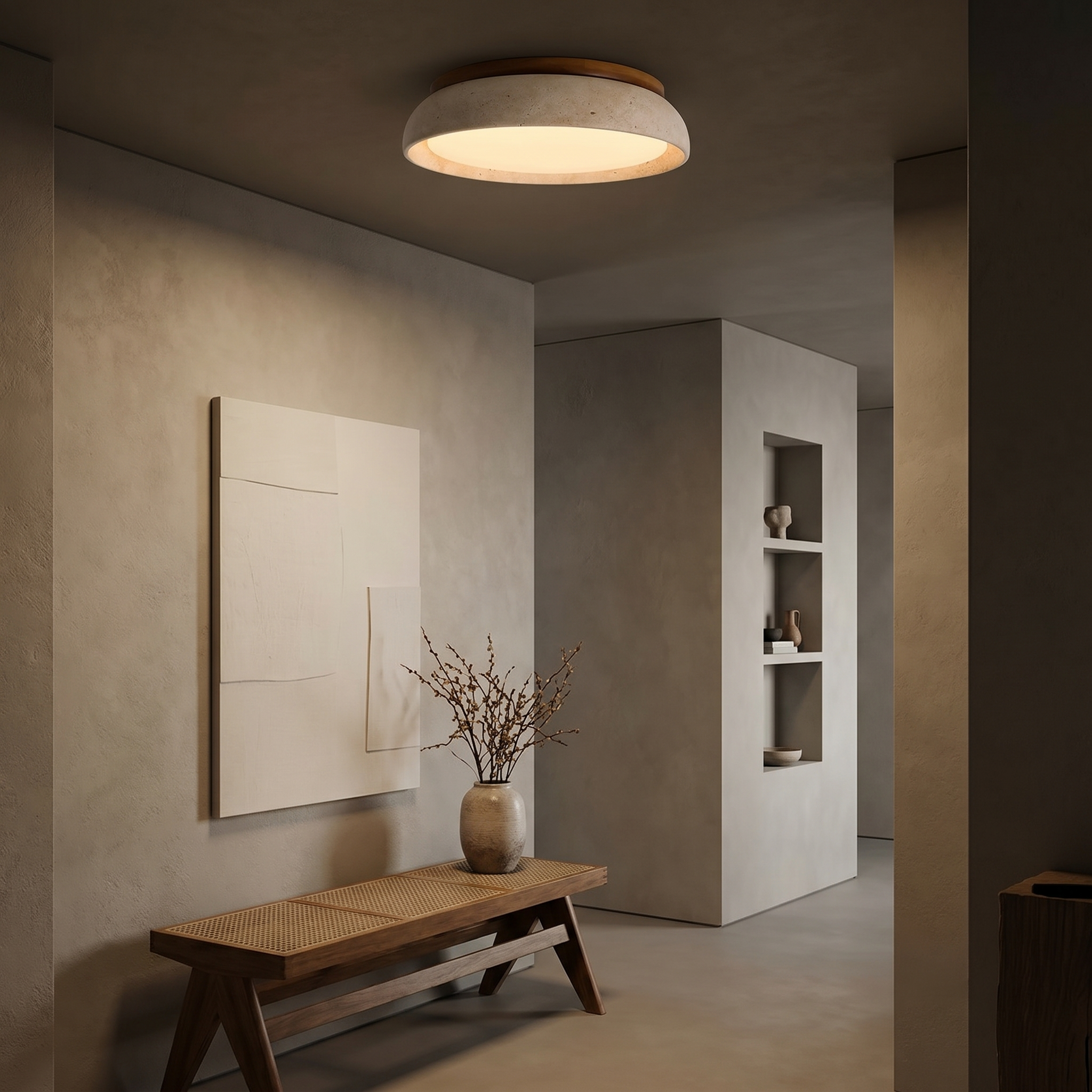 Piedra Travertine Ceiling Light