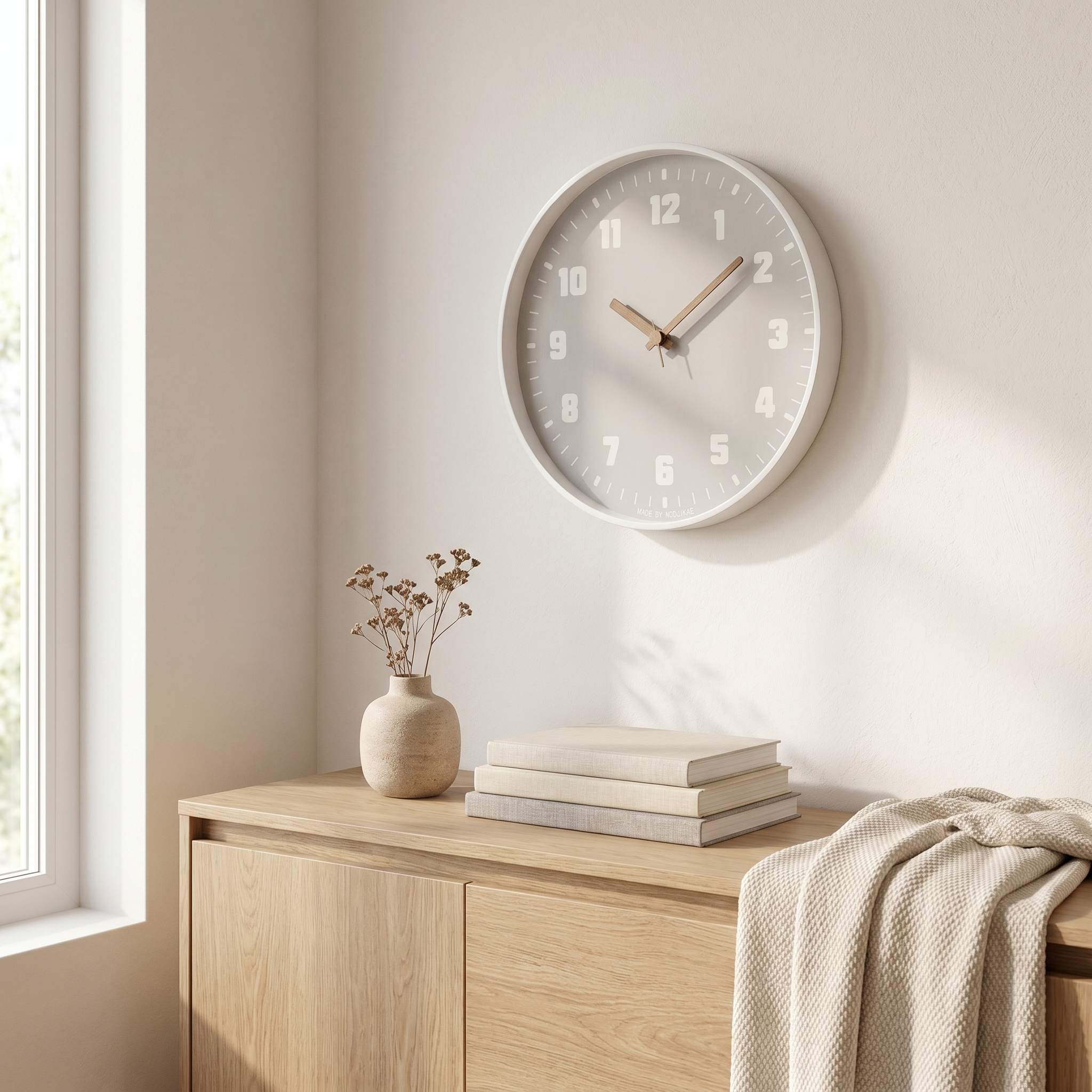 Modern Bamboo Wall Clock Circular Design
