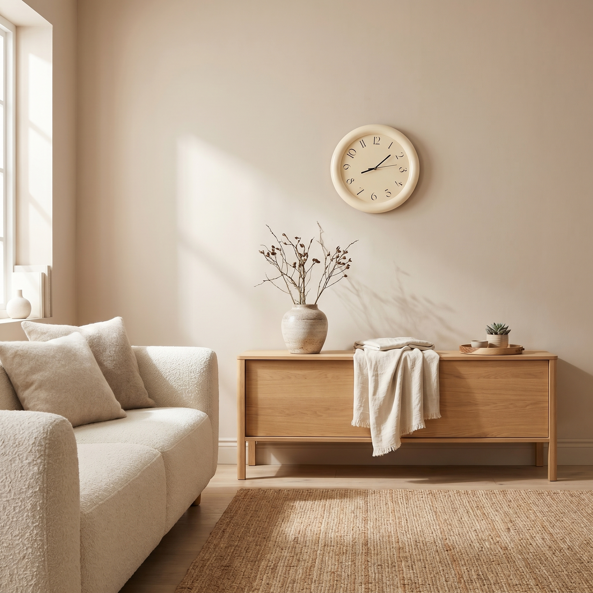 Modern Wall Clock Wood Silent Sweep Movement