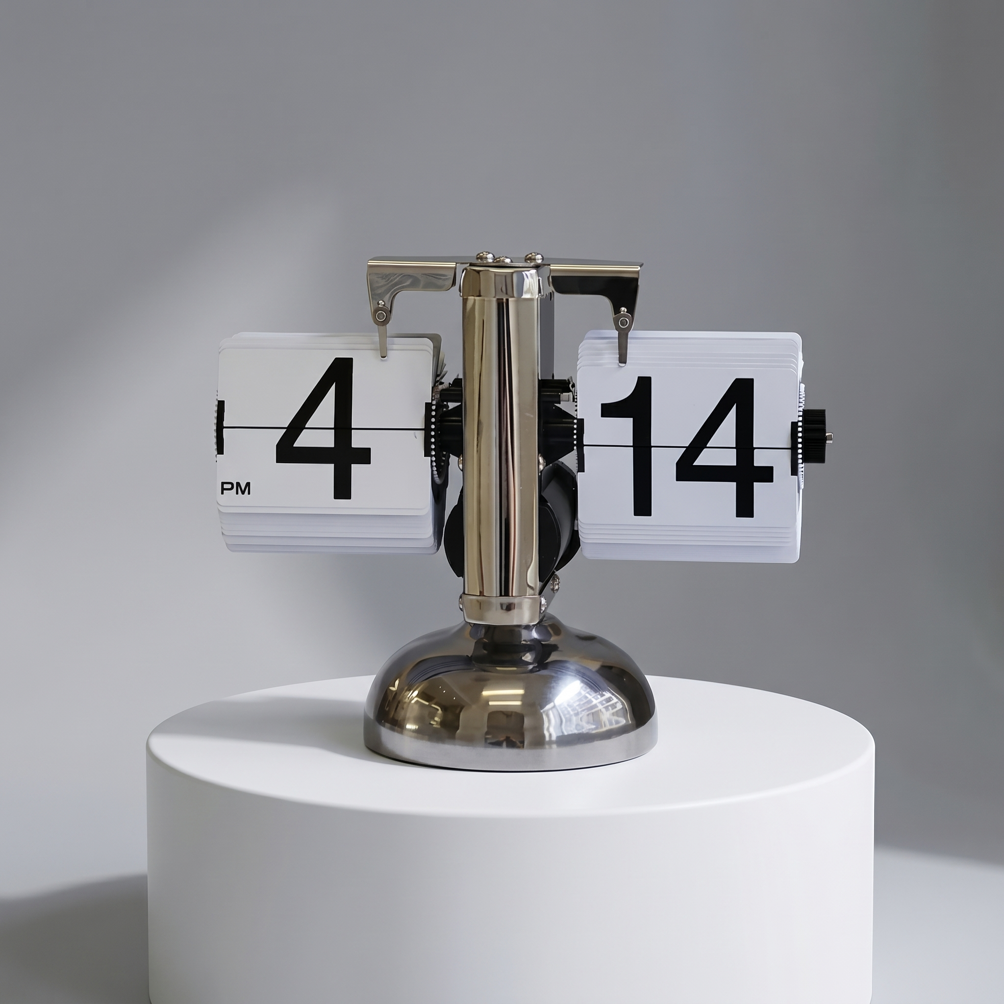 Retro Flip Clock Stainless Steel Modern Design