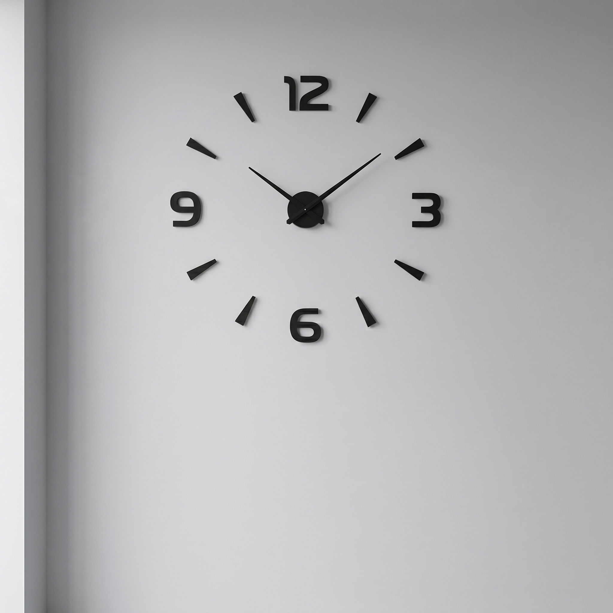 DIY Large Wall Clock Decor with Foam Numbers and Template - 90cm Modern Design
