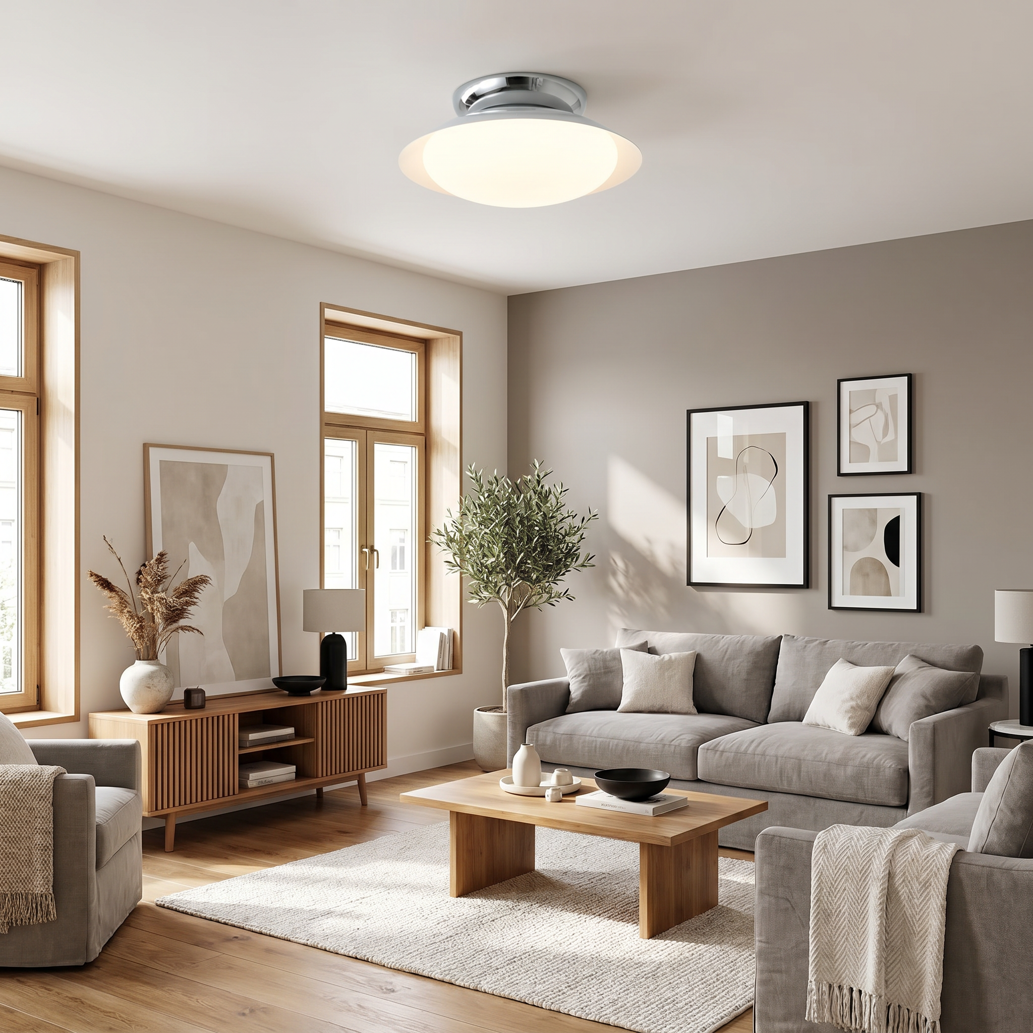 Morandi Vintage Flush Mount Ceiling Light – Metal & Acrylic, E27