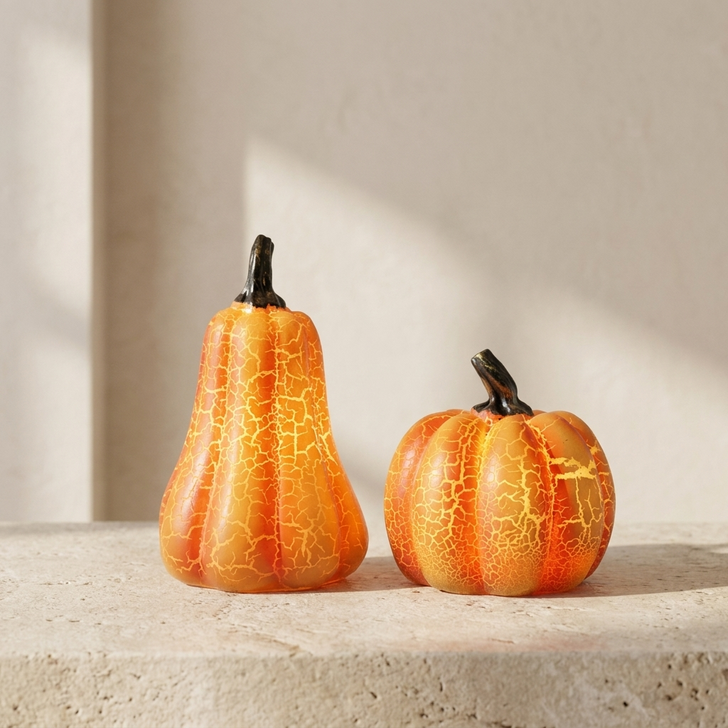 LED Candle Light Pumpkin Decor Resin Halloween Lantern