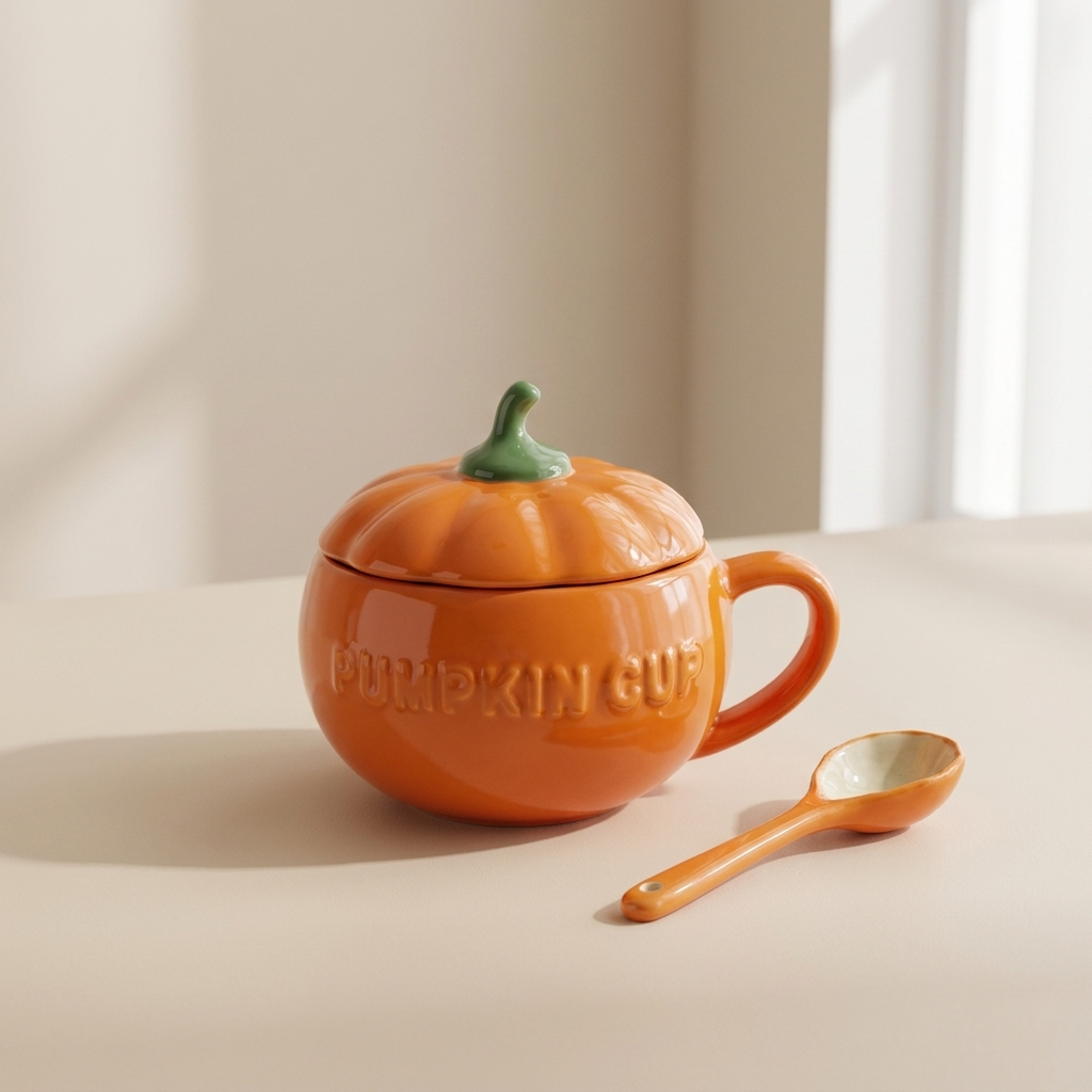Decorative Bowl Ceramic Pumpkin Lidded Storage Bowl
