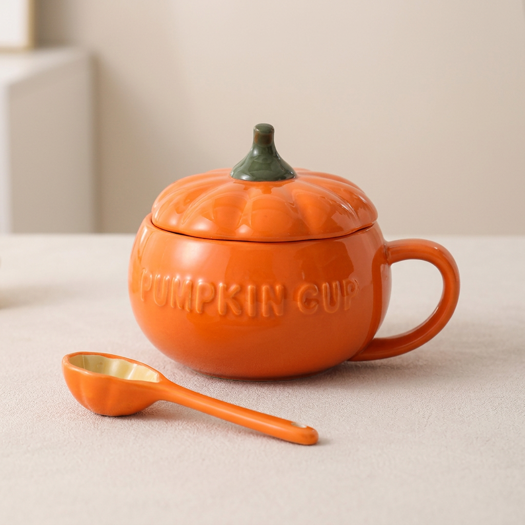 Decorative Bowl Ceramic Pumpkin Lidded Storage Bowl