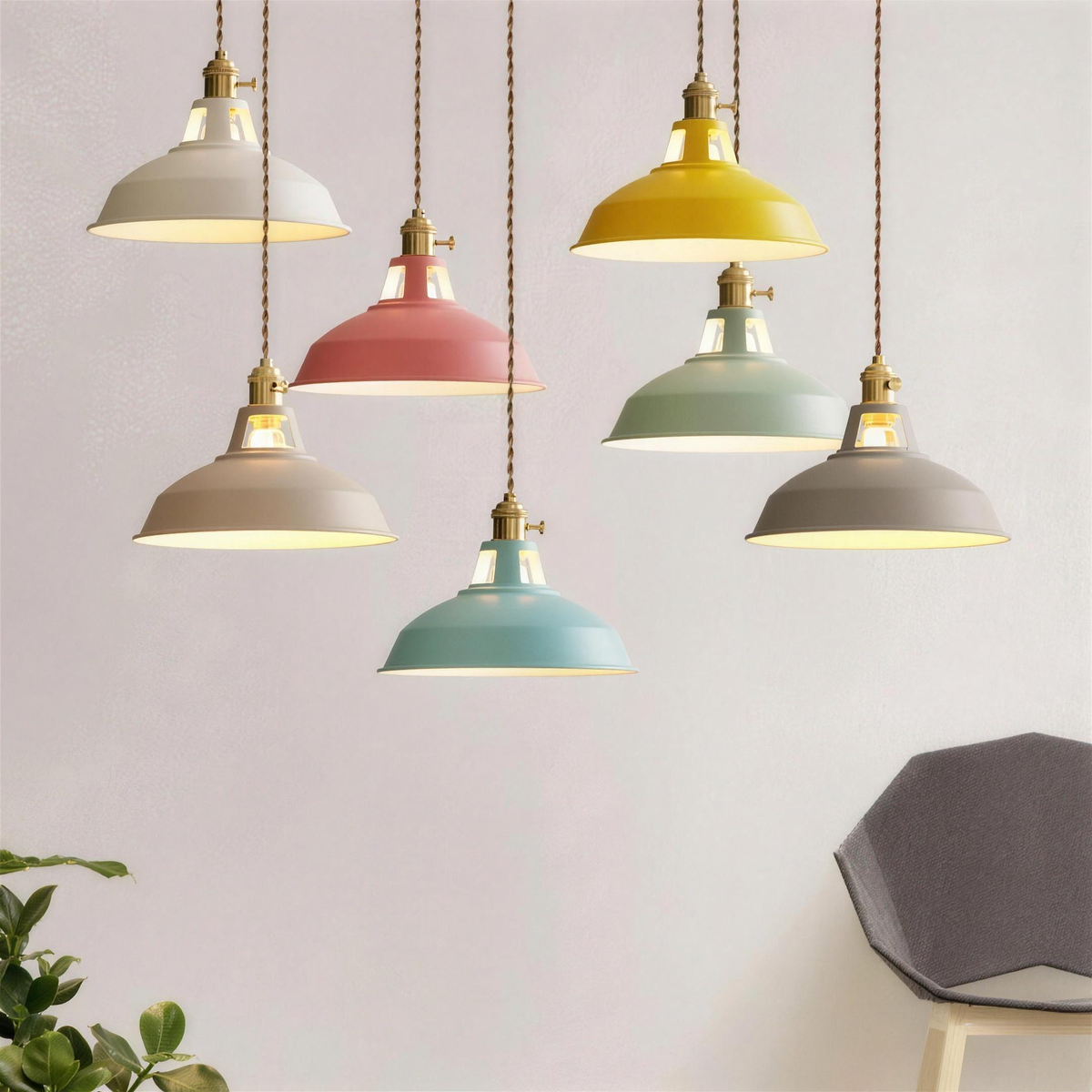 Barn Shade Pendant Light | Industrial Coloured Metal