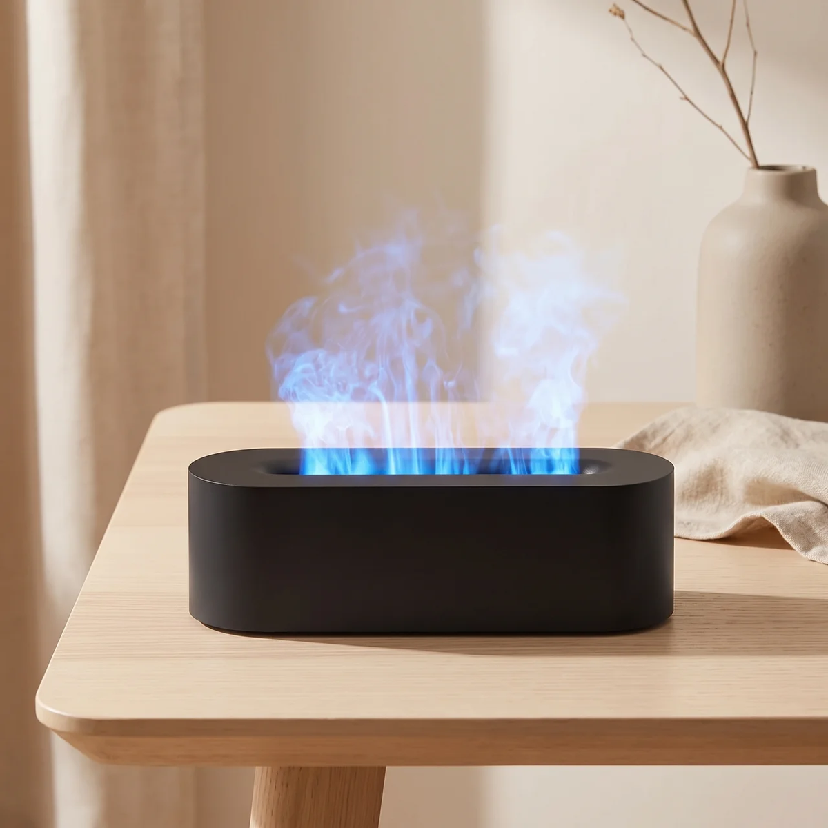 Aroma Diffuser with RGB Flame Light and Ultrasonic Humidifier