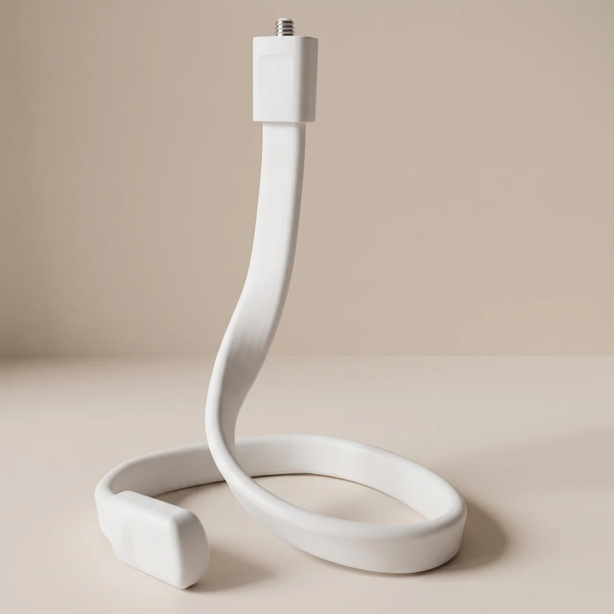 Baby Camera Holder Bracket for Crib with 360 Degree Adjustable Flexible Mount White