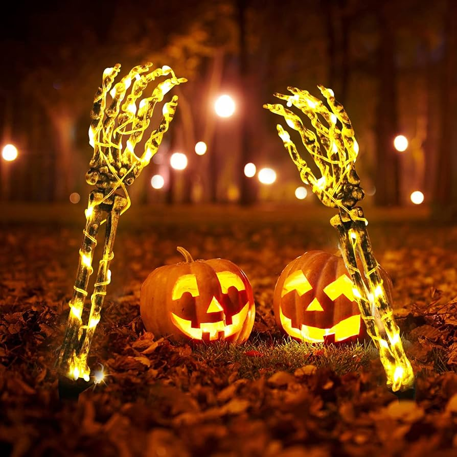 Solar Skeleton Hand Lights Outdoor Halloween Garden Decoration
