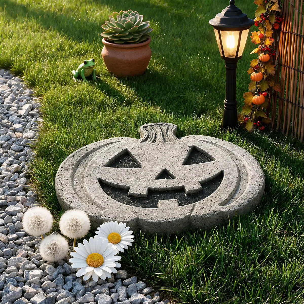 Reusable Pumpkin Casting Mold for Concrete Stepping Stones Halloween Garden Decor
