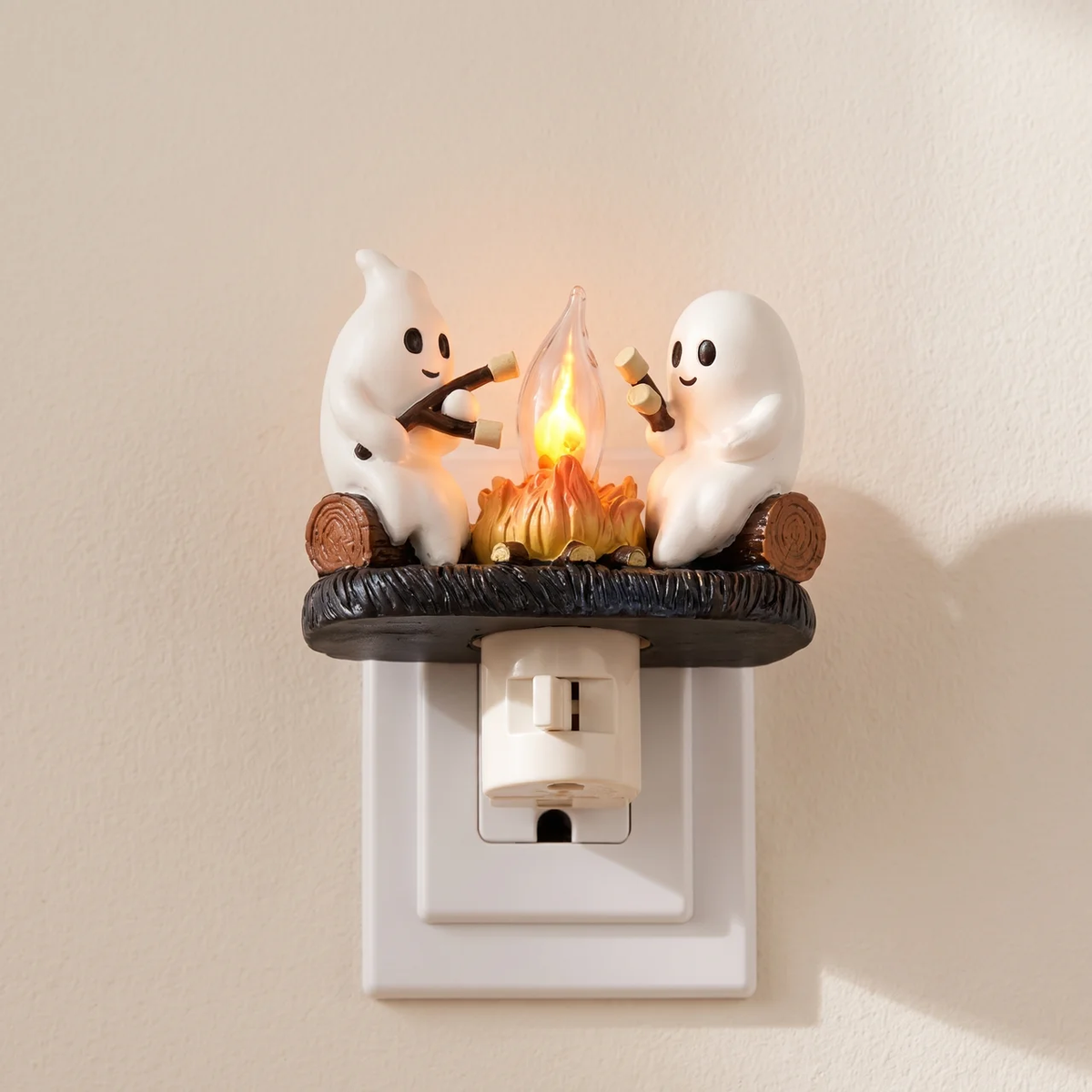 Ghost Campfire Night Light - Adorable LED Flickering Flame for Kids
