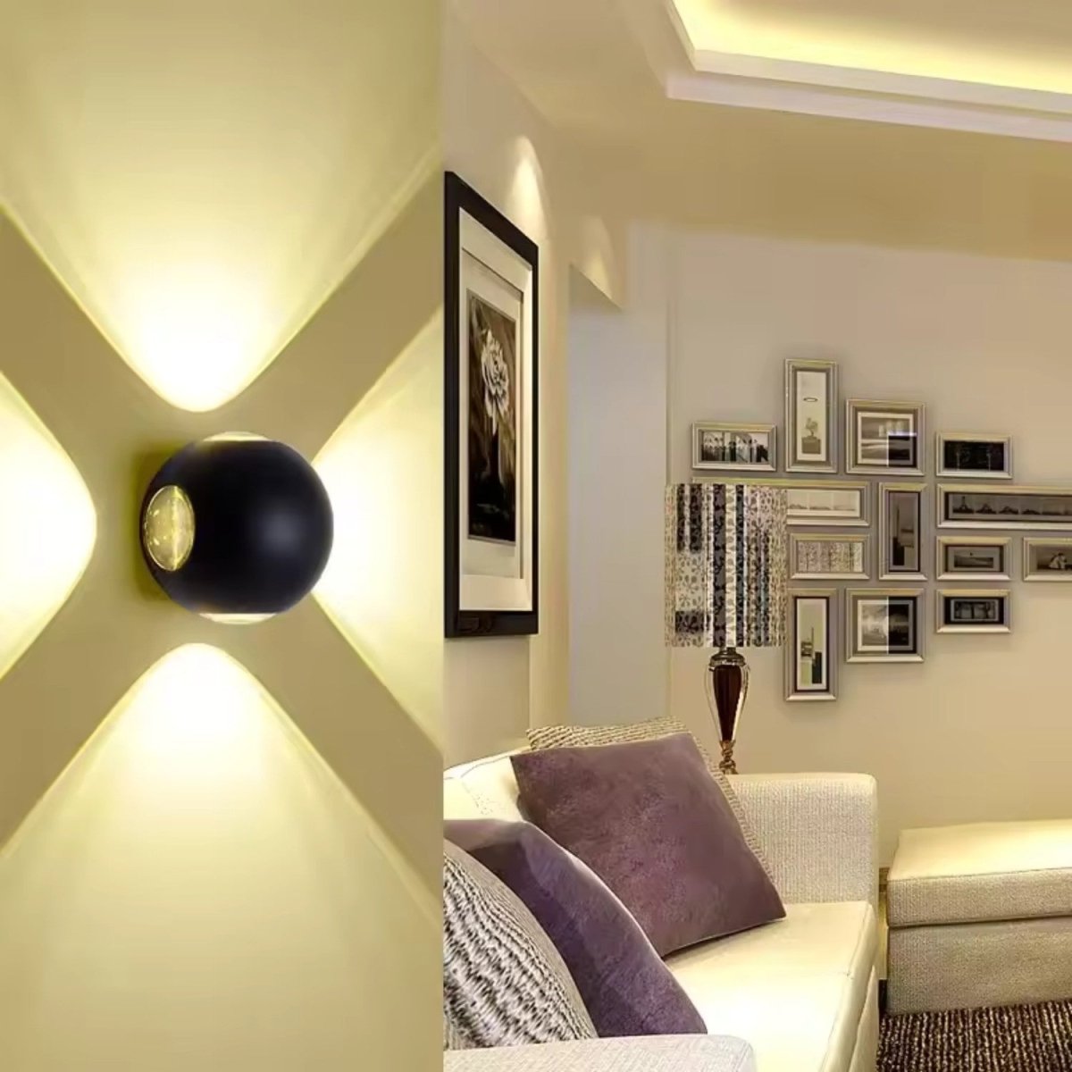 Beam Wall Light Matte Black [2/4] Beams | Indoor and Outdoor | Sculptural Up Down LED Effect Lamp for Wall and Facade