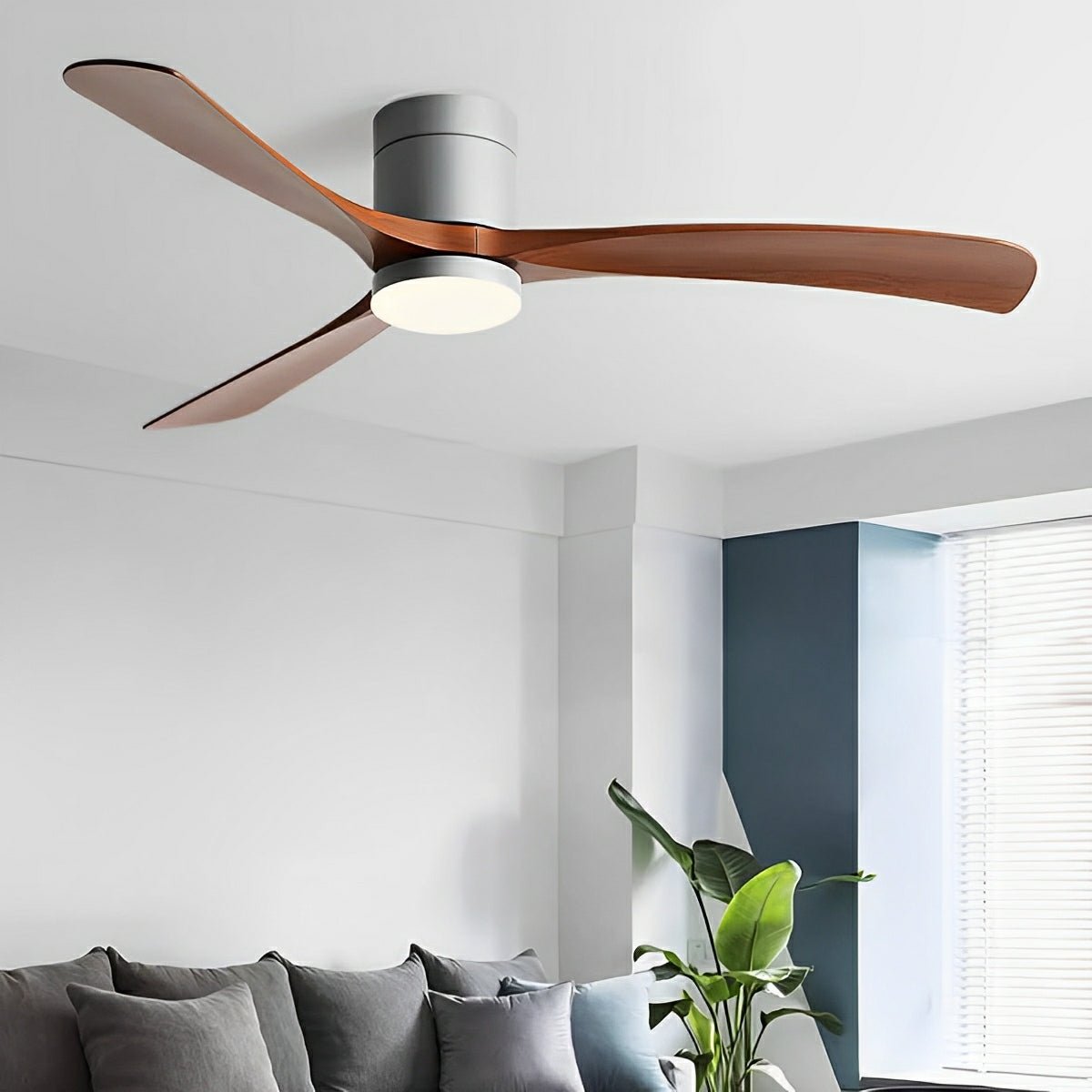 Ceiling Fan with Light [96/117/142] cm | 6 Speed DC Motor, Reverse Mode | Dimmable 3 Tone LED 2400 lm, Remote Control