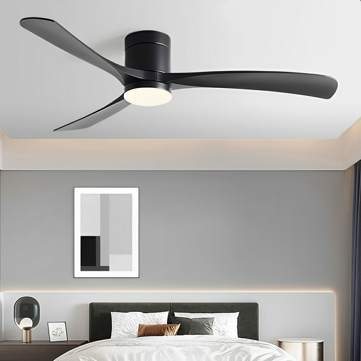 Ceiling Fan with Light [96/117/142] cm | 6 Speed DC Motor, Reverse Mode | Dimmable 3 Tone LED 2400 lm, Remote Control