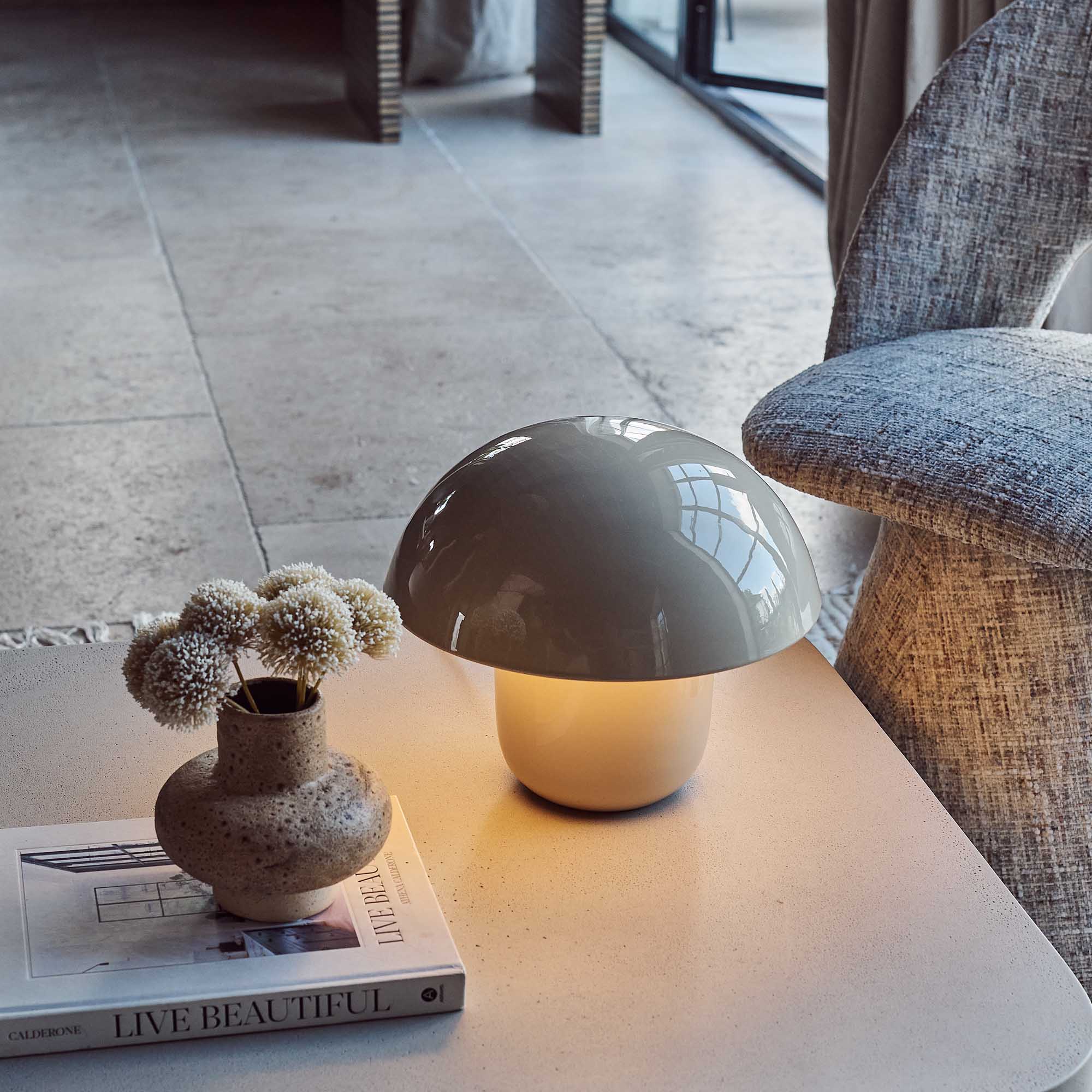 Sputnik Metal Table Lamp, Oat