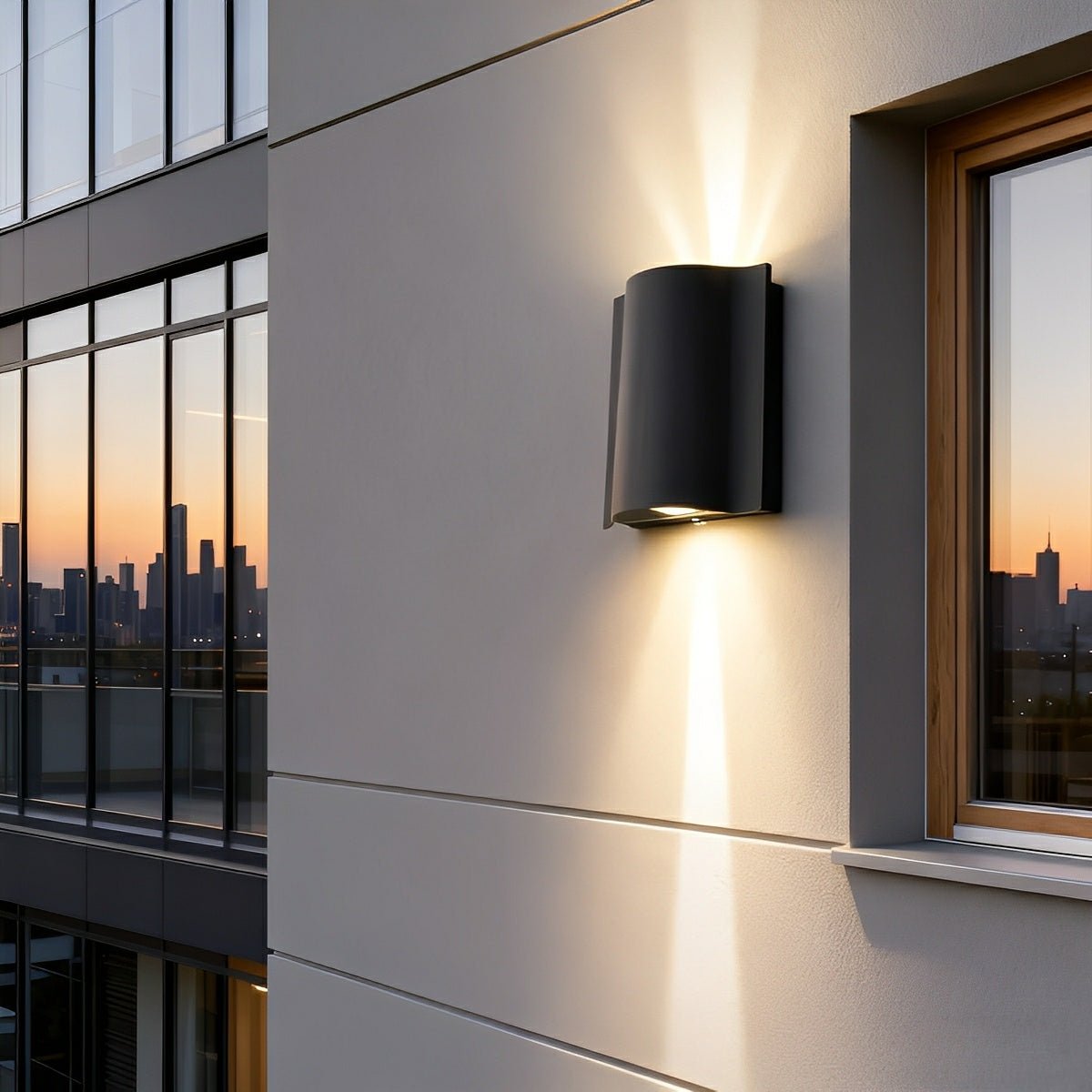 Wave Wall Light Black [2/4/6] Beams | IP54 Die Cast Aluminium | Up Down Outdoor Sconce [Warm/Cool] White