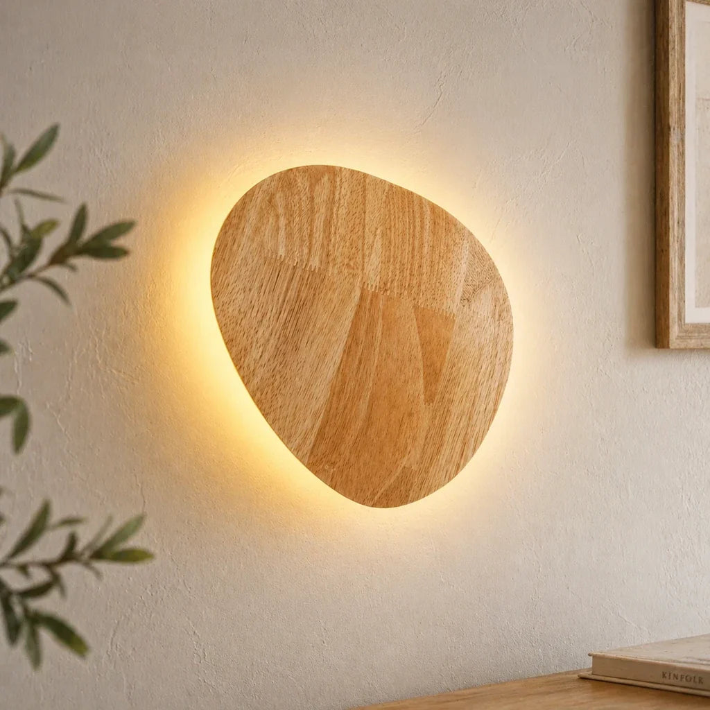 Japandi Wooden Backlit Wall Light