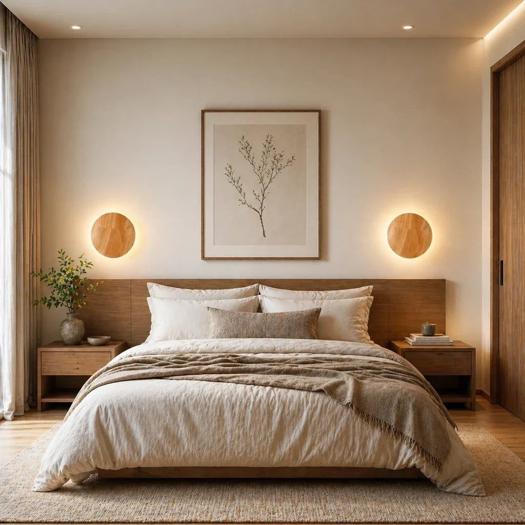 Japandi Wooden Backlit Wall Light