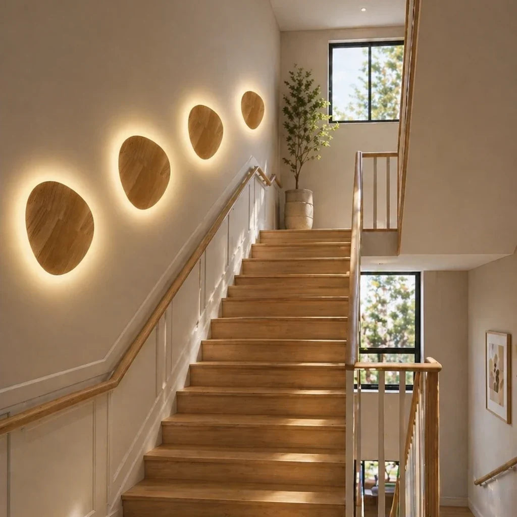 Japandi Wooden Backlit Wall Light