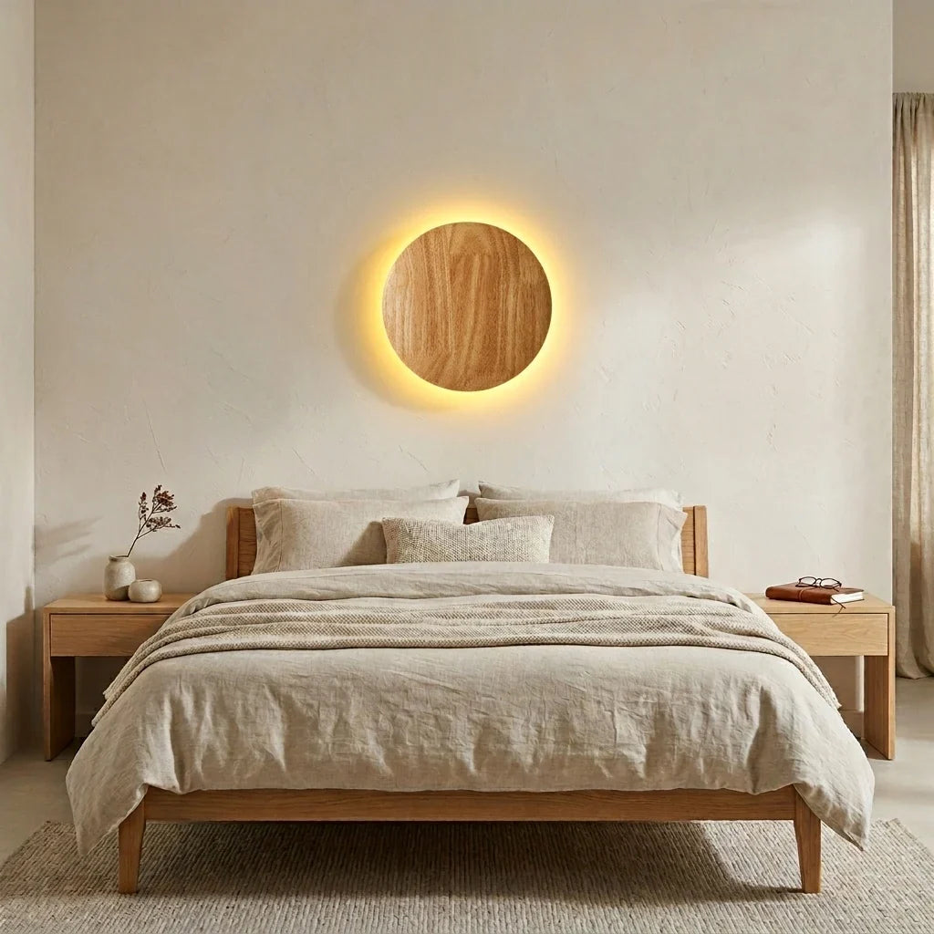 Japandi Wooden Backlit Wall Light