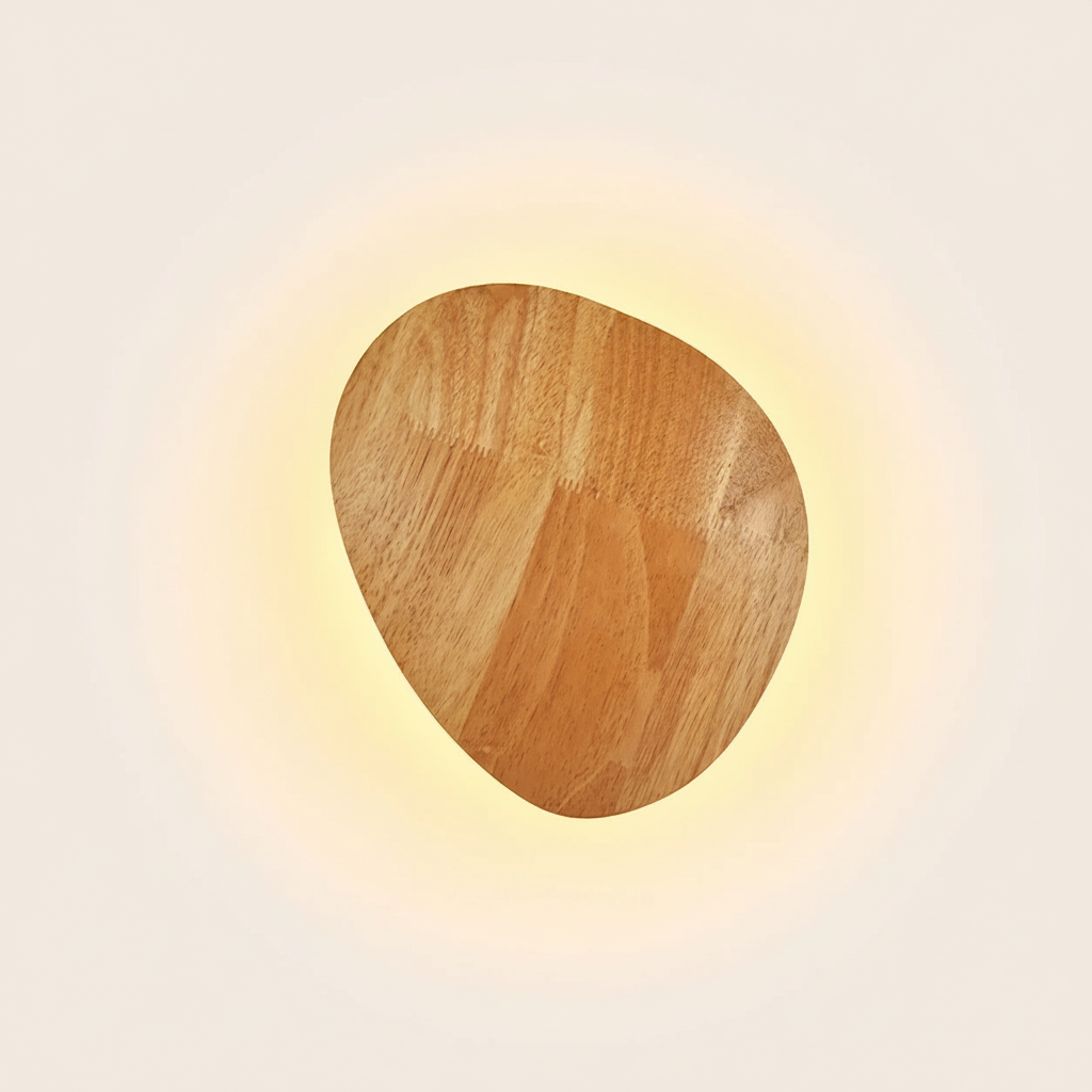 Japandi Wooden Backlit Wall Light