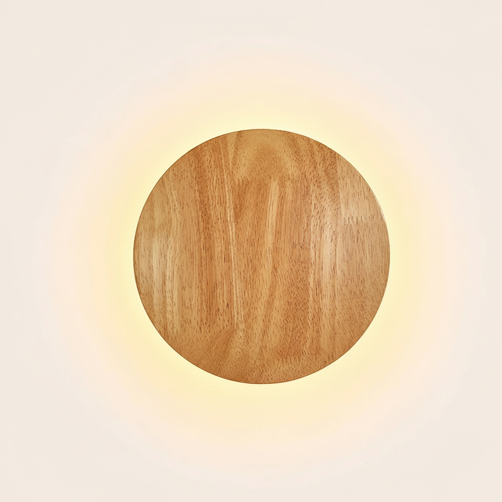 Japandi Wooden Backlit Wall Light