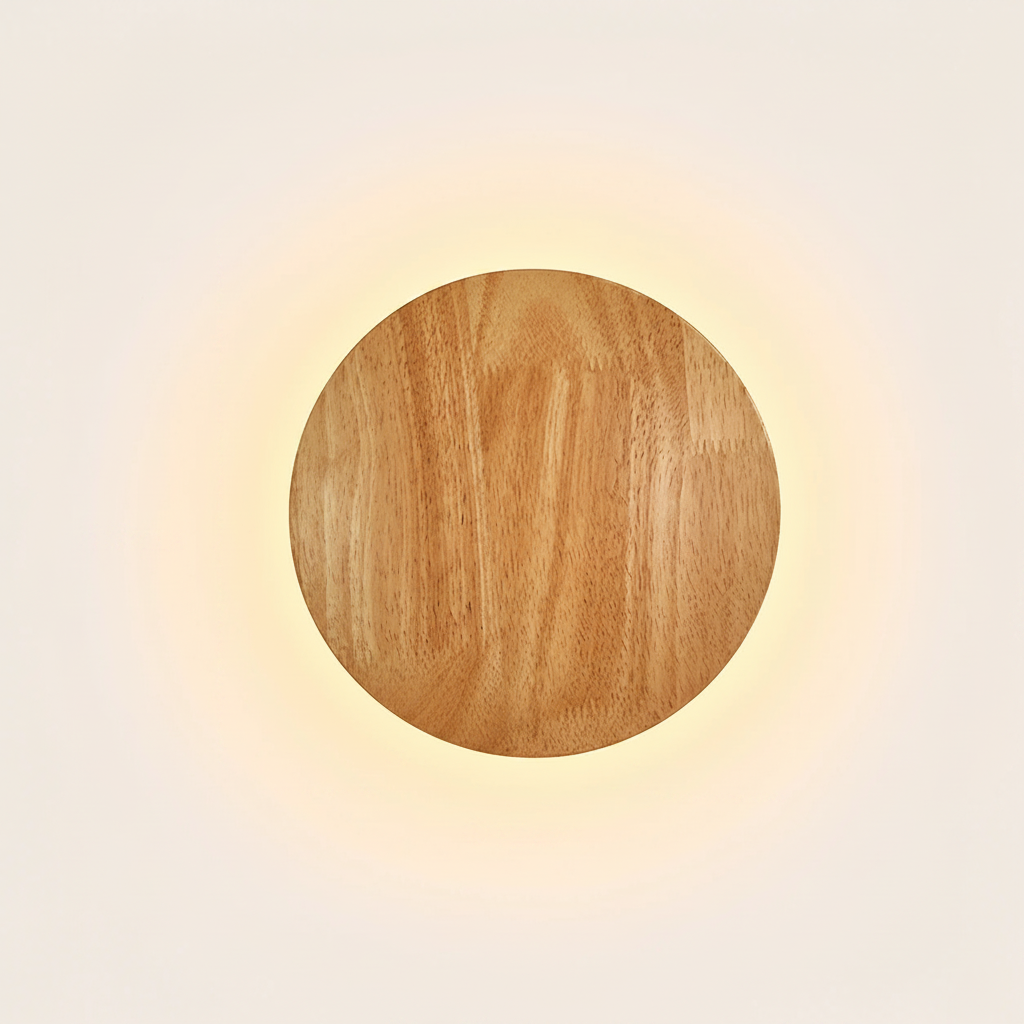 Japandi Wooden Backlit Wall Light