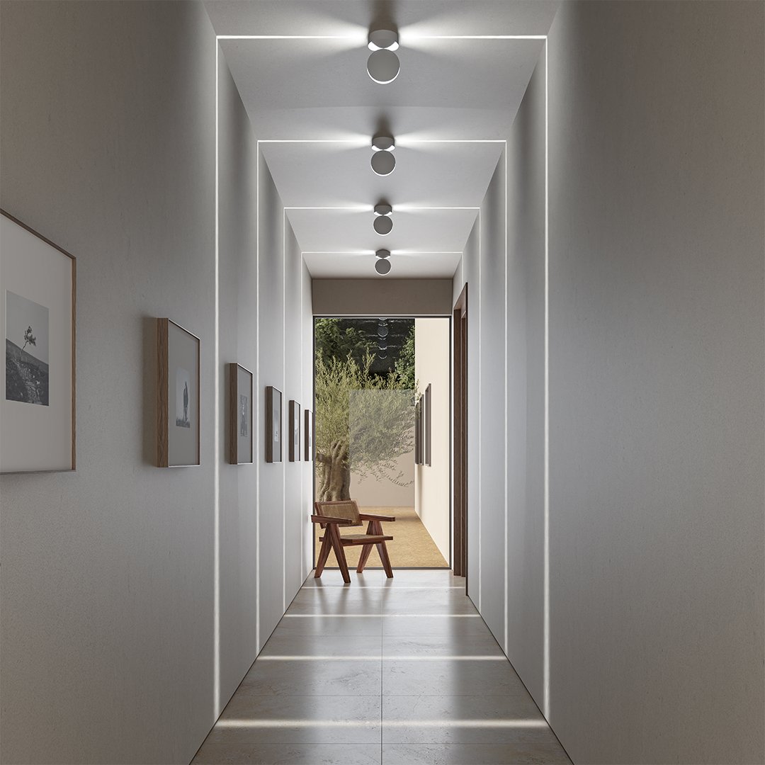 Spectra White Aluminium Ceiling Light