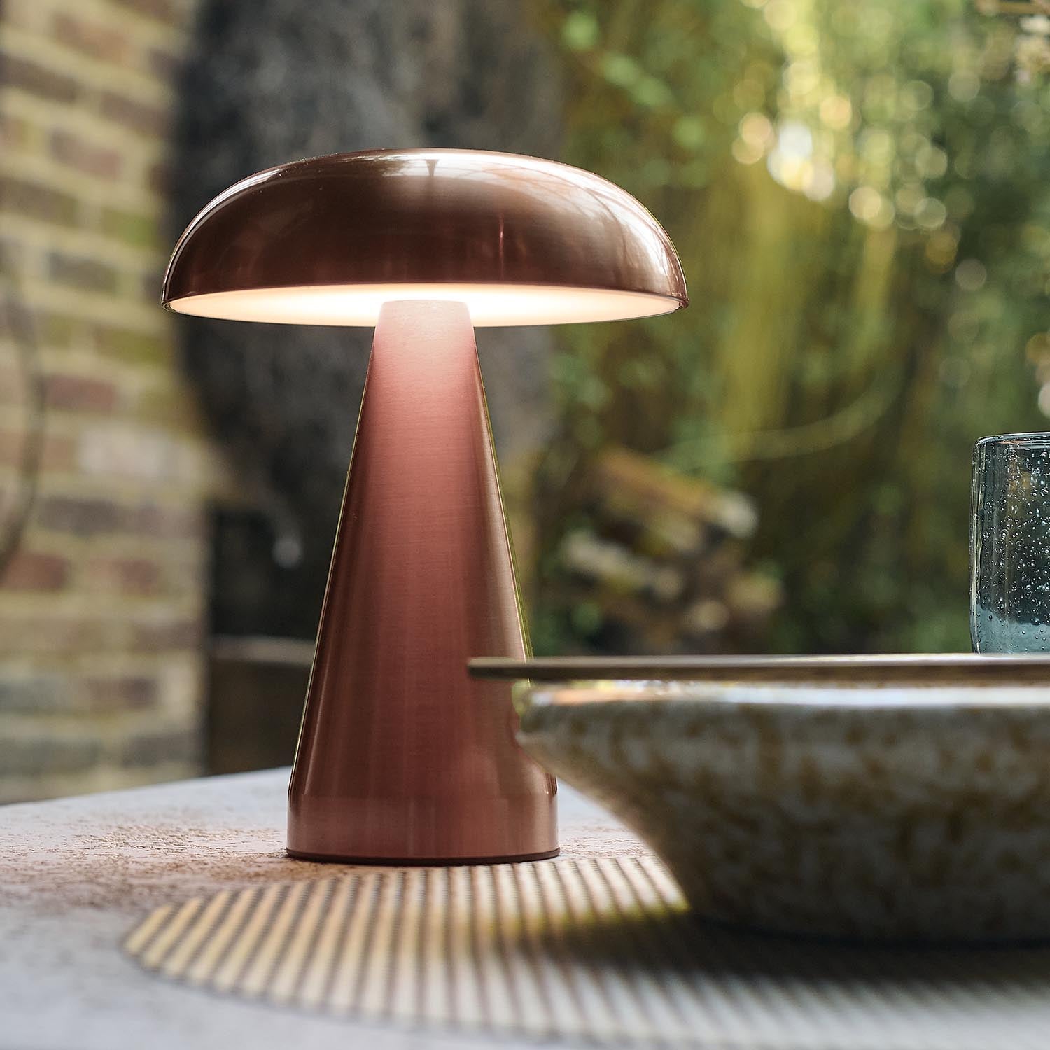 Zenith Portable Table Lamp, Rose Gold
